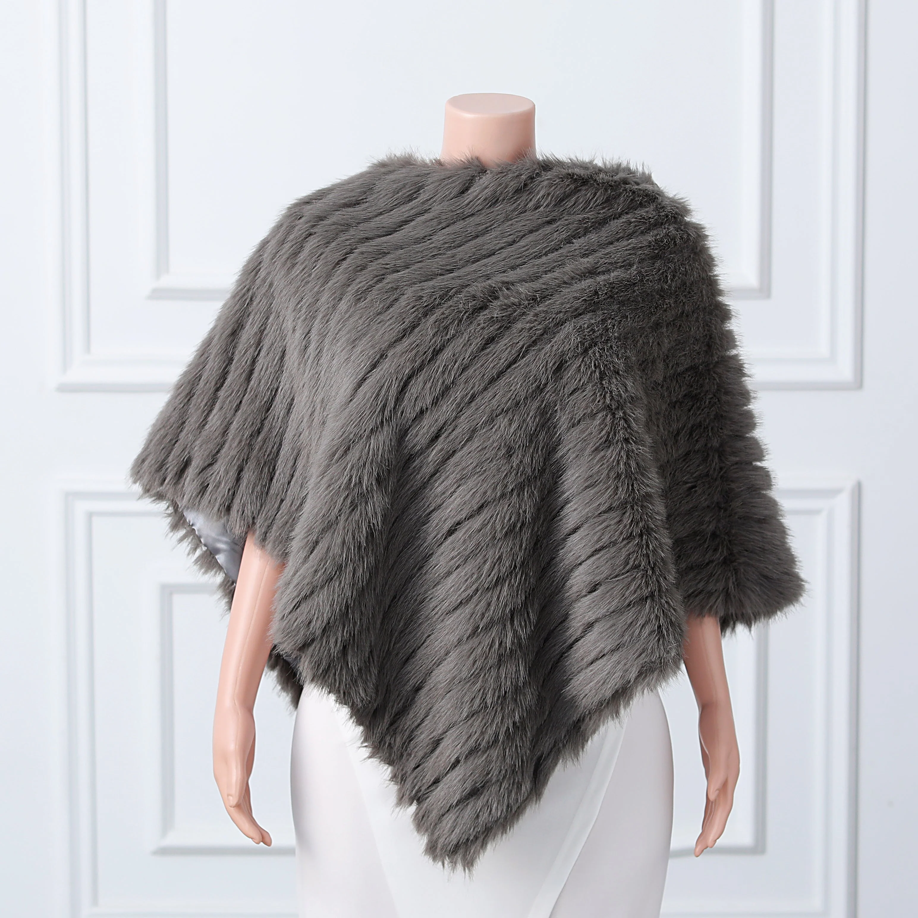 Beige Vertical Look Winter Wedding Shawl - Image 19