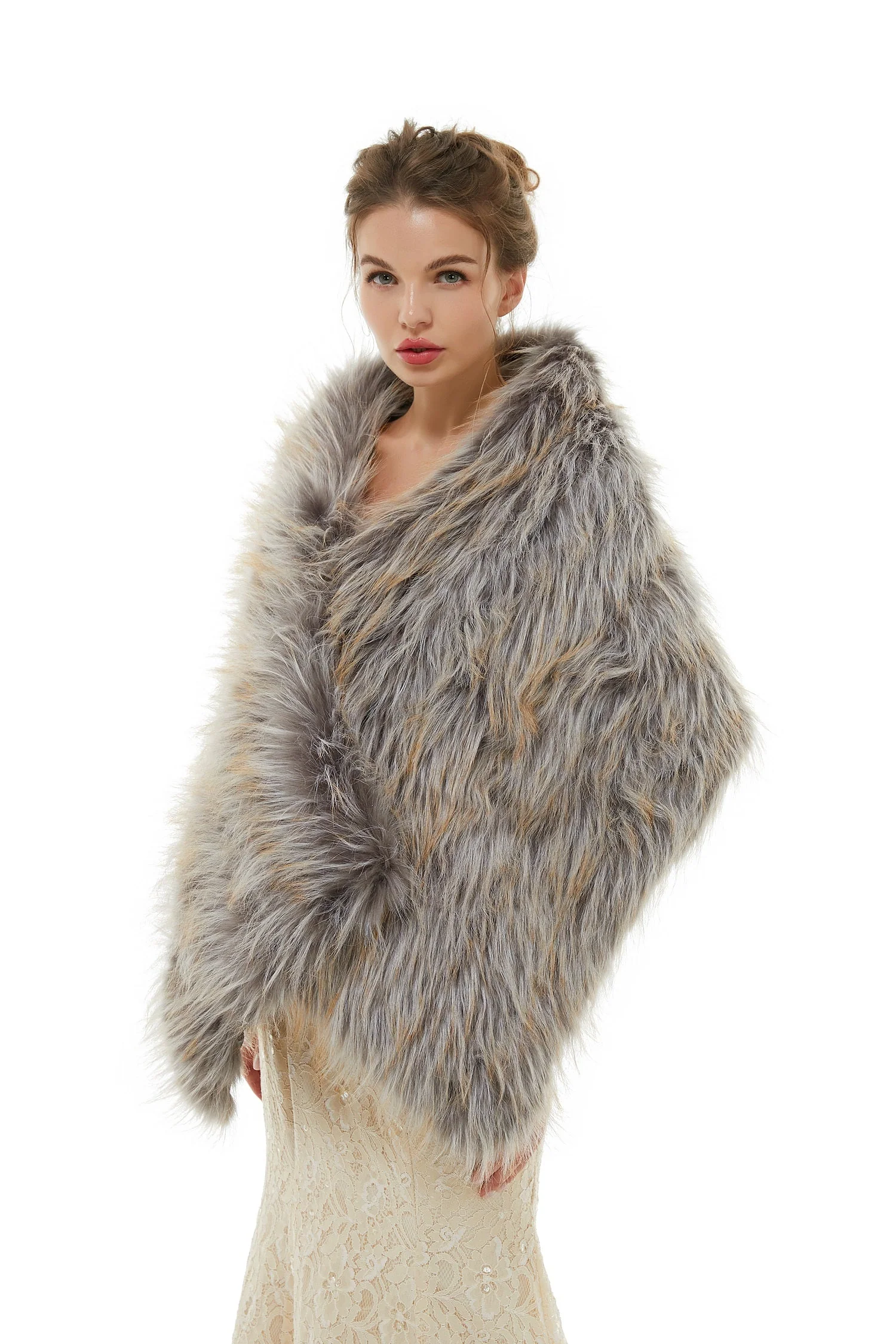 Belinda - Winter Faux Fur Wedding Wrap - Image 2