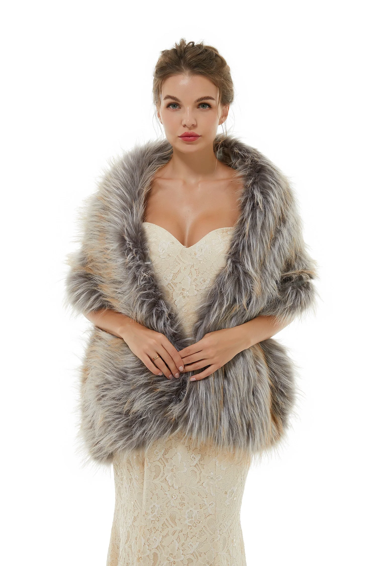 Belinda - Winter Faux Fur Wedding Wrap - Image 4