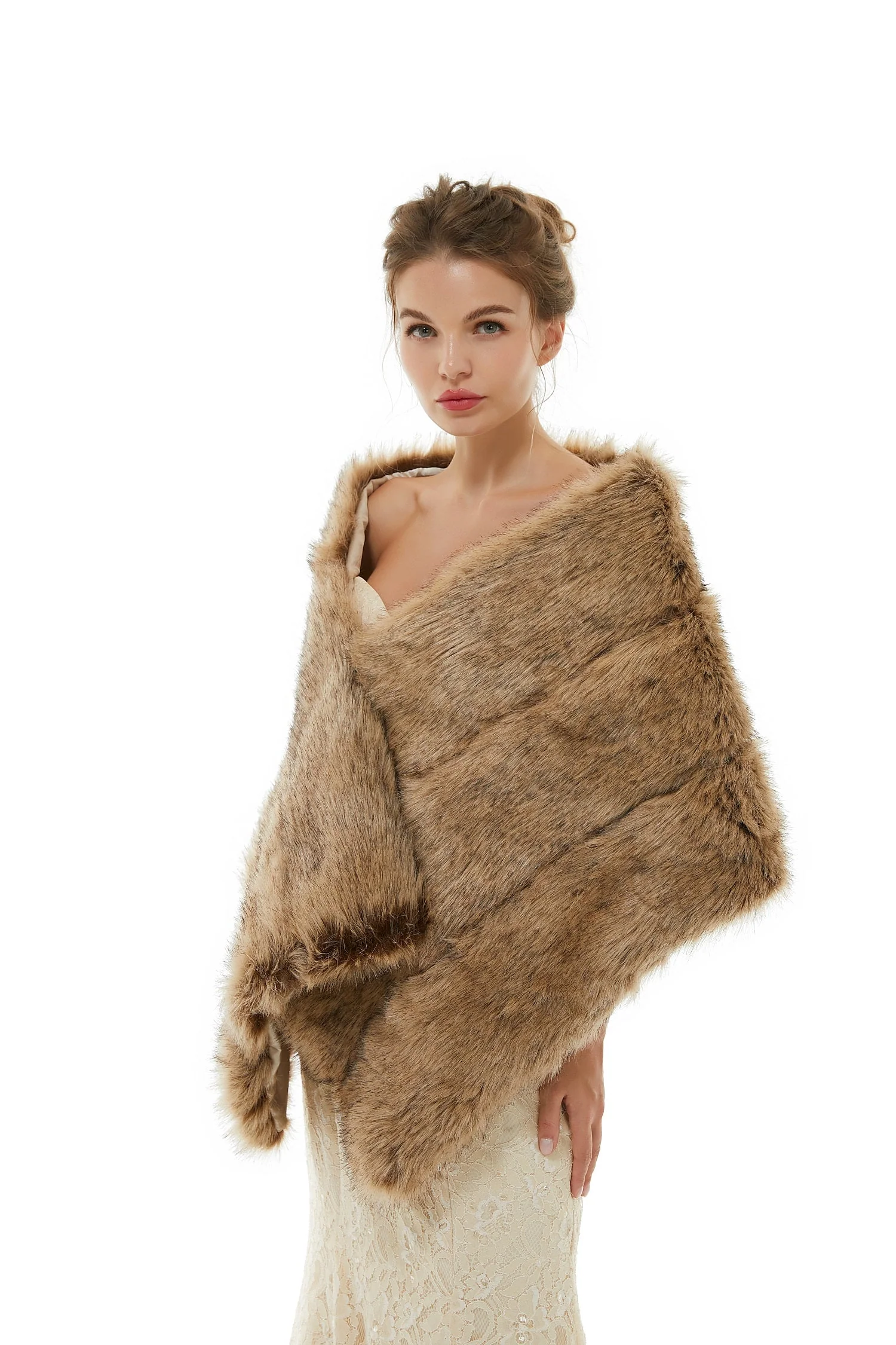 Bency - Winter Faux Fur Wedding Wrap - Image 2