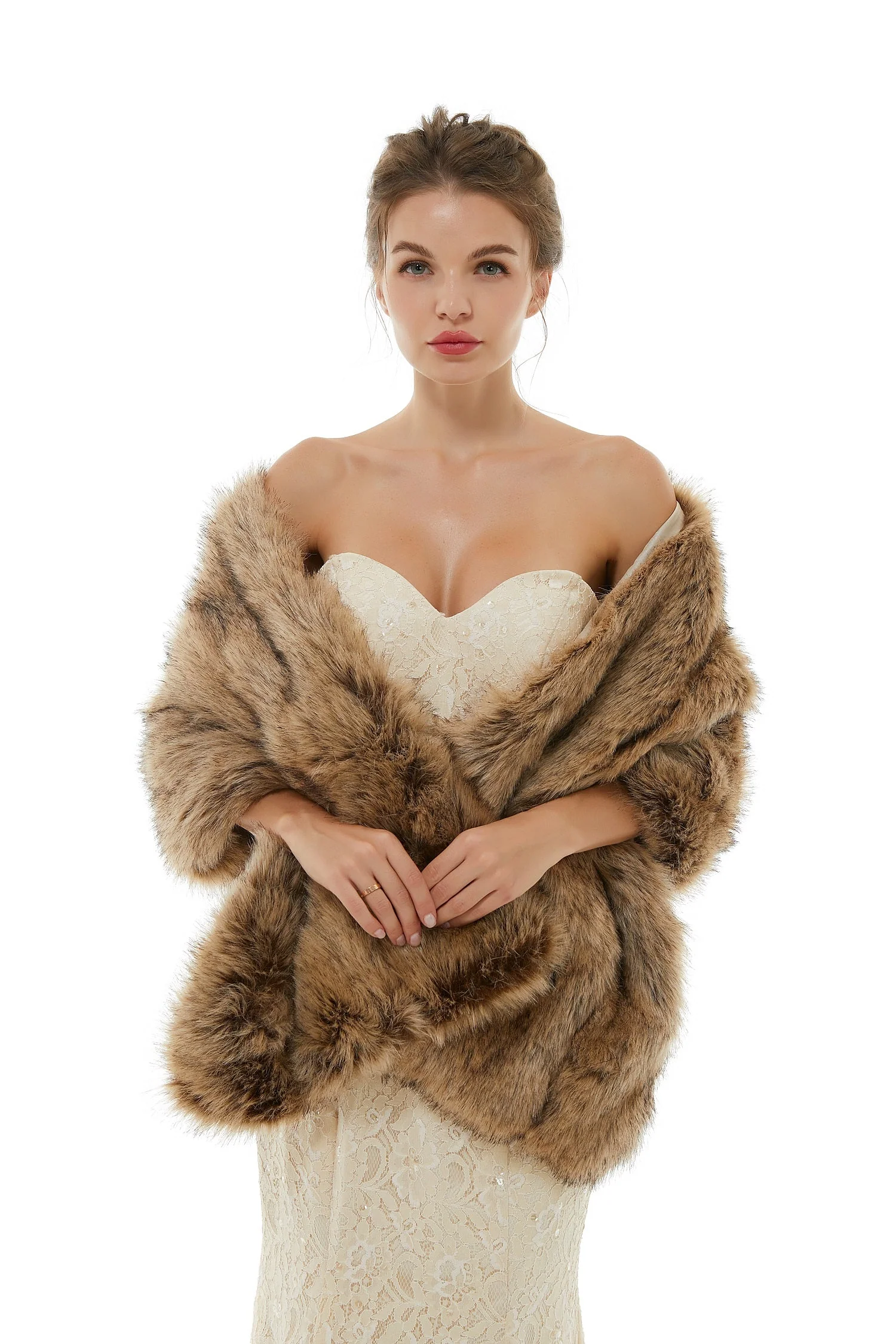 Bency - Winter Faux Fur Wedding Wrap - Image 4