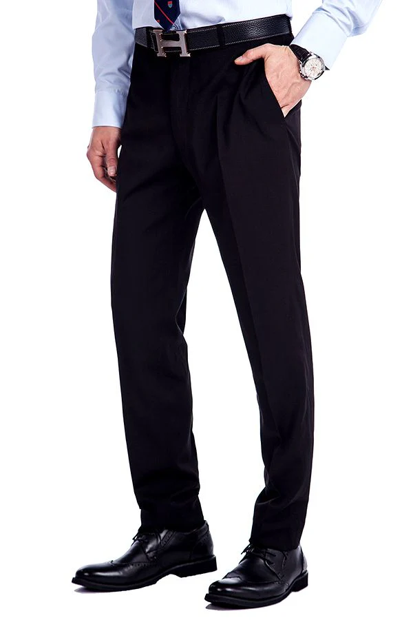 Bespoke Solid Black Three Piece Suits for Men - Image 10