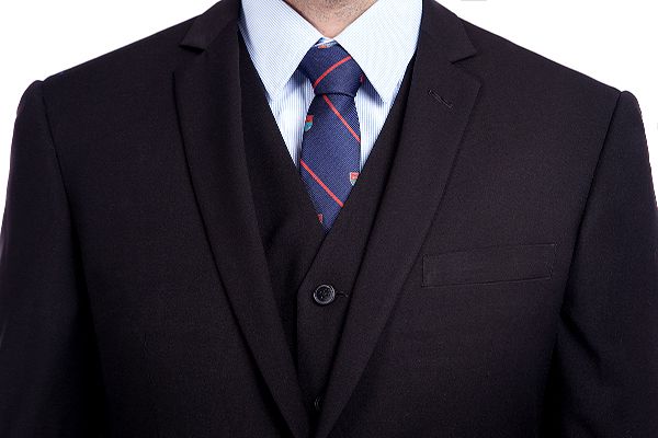 Bespoke Solid Black Three Piece Suits for Men - Image 4