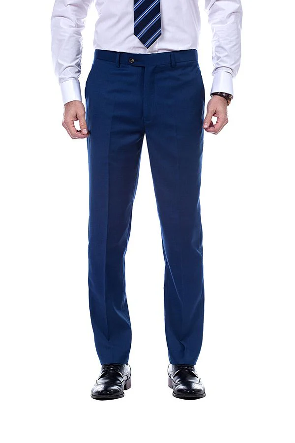 Bespoke Solid Navy Blue Mens Suits for Formal - Image 7