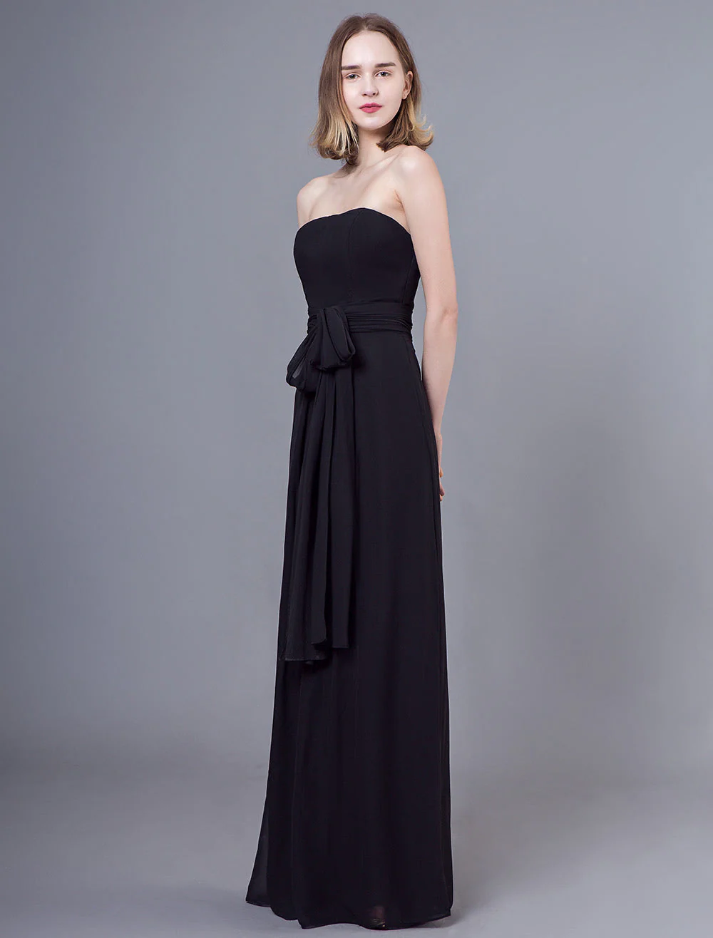 Stunning Black Jumpsuits Formal Evening Wedding Party Convertible Chiffon Long One Size Fits All Bridesmaid Dresses - Image 10
