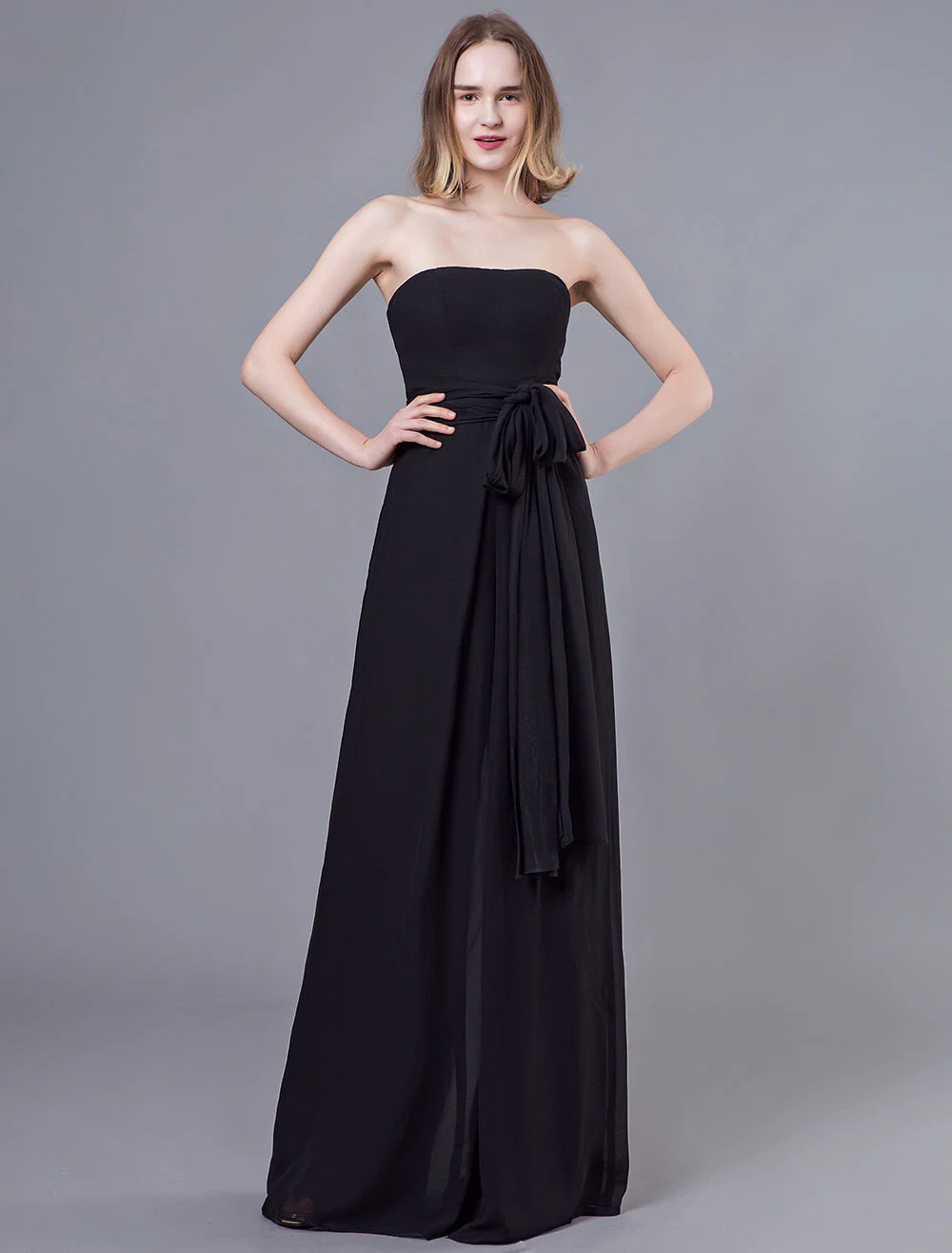 Stunning Black Jumpsuits Formal Evening Wedding Party Convertible Chiffon Long One Size Fits All Bridesmaid Dresses - Image 8