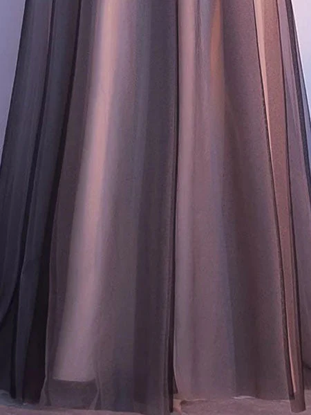 Stunning Black Evening Dresses Long V Neck Lace Tulle Sleeveless A Lien Floor Length Formal Evening Dress - Image 8