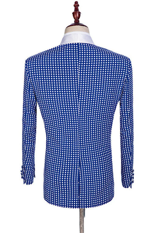 Blue One Button Shawl Lapel Wedding Tuxedo for Men - Image 2
