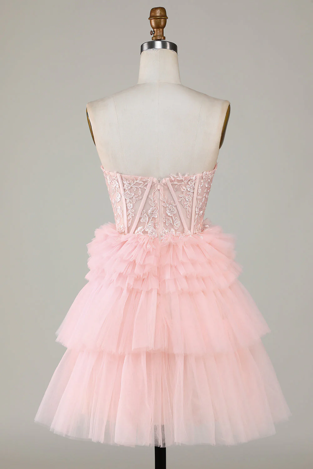 Blue Sweetheart A-Line Corset Short Homecoming Dress with Ruffles - Image 8