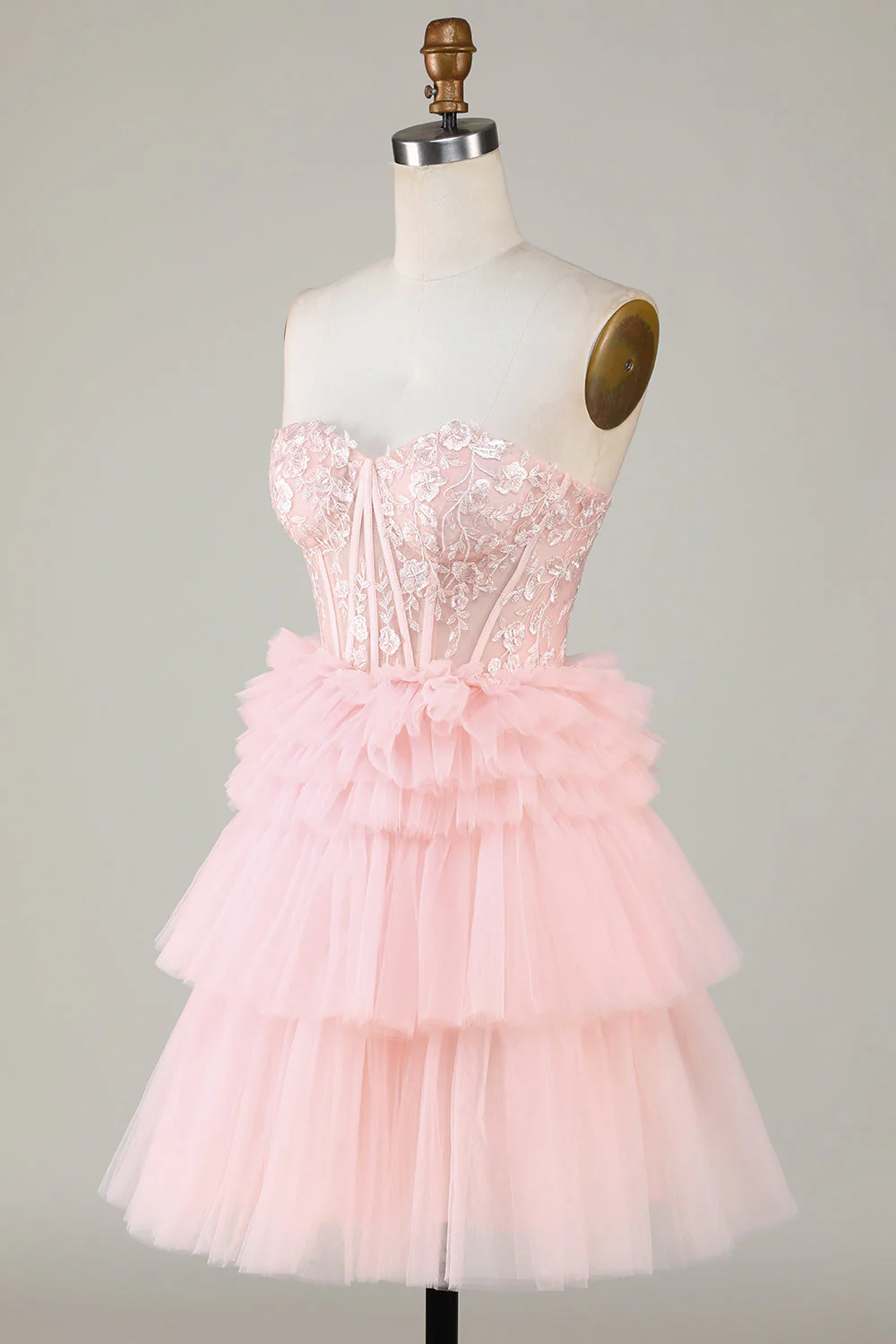 Blue Sweetheart A-Line Corset Short Homecoming Dress with Ruffles - Image 9