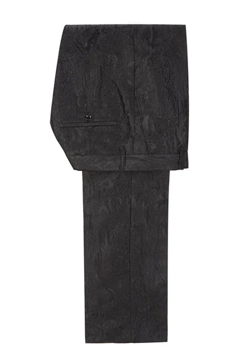 Classy Black Peaked Lapel Double Breasted Men Suits Online - Image 4