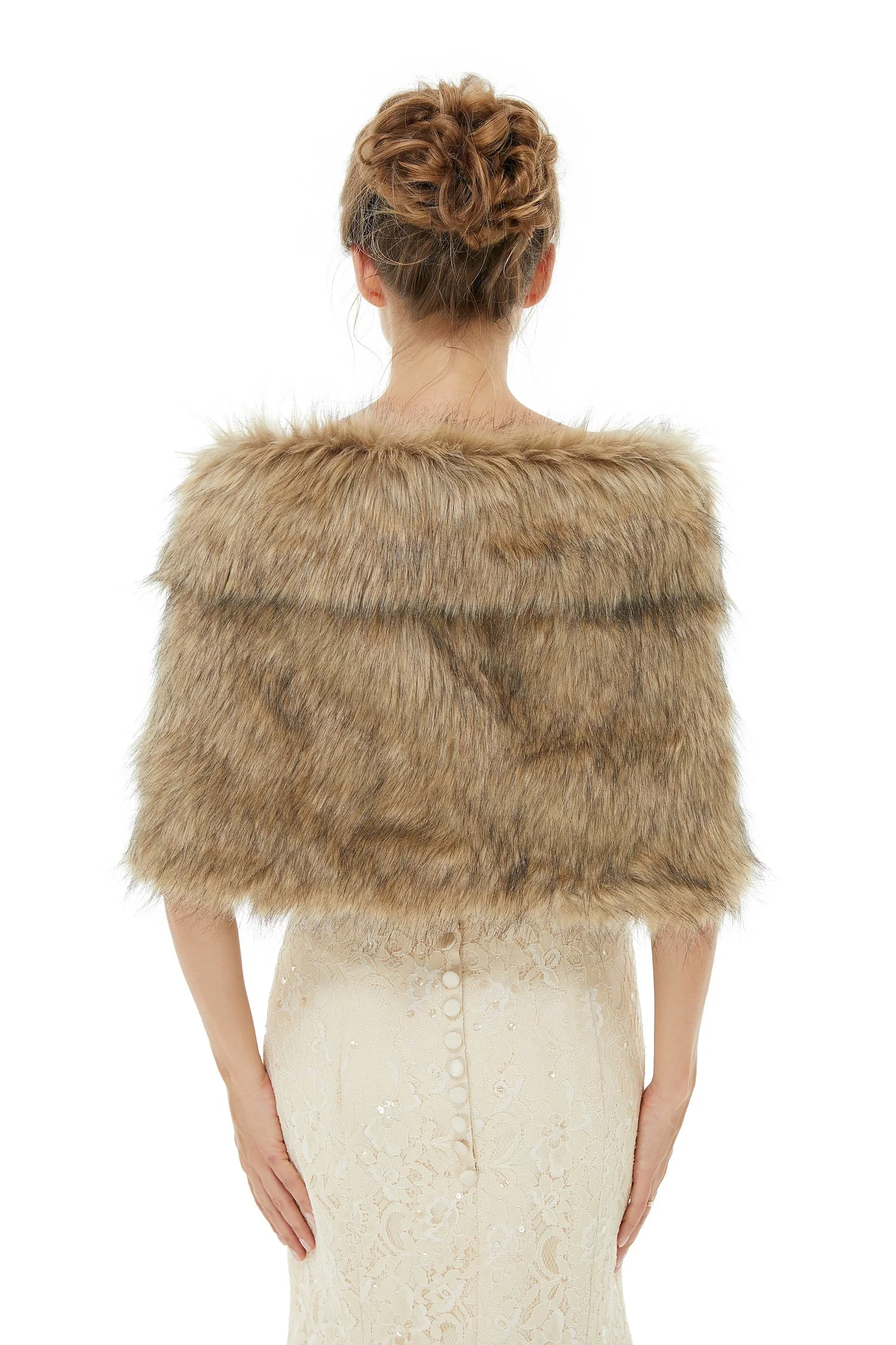 Brooke - Winter Faux Fur Wedding Wrap - Image 3