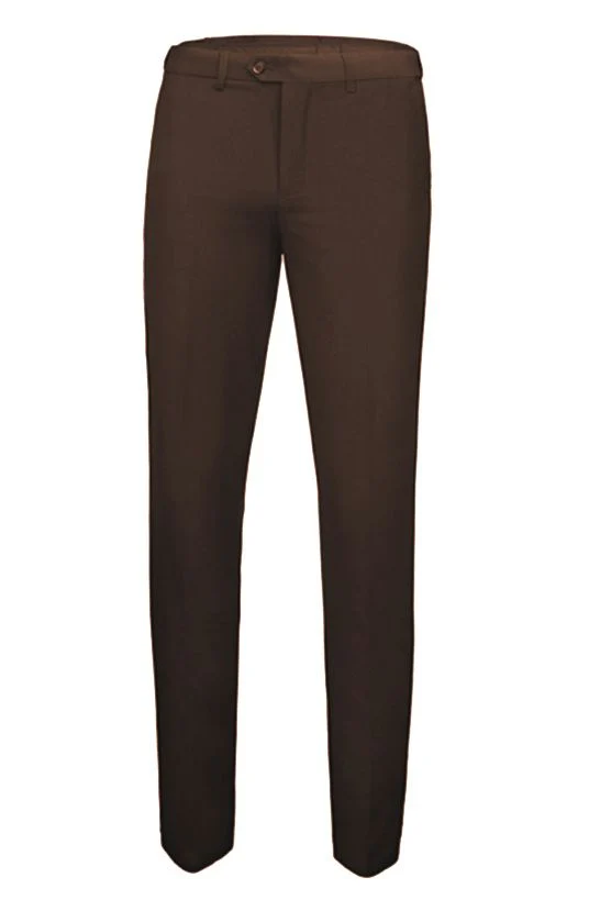 Brown Three Pieces Peaked Lapel Slim Fit Wedding Groom Suits - Image 2