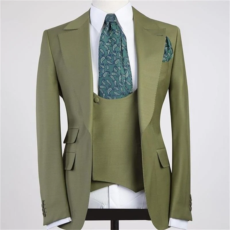 Chic Three Pieces Peaked Lapel Bespoke Men Suit for Prom - Image 2