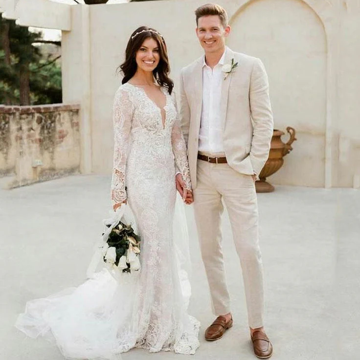 Casual Beach Wedding Groom Suits Online Summer Bespoke Men Suits for Sale - Image 2