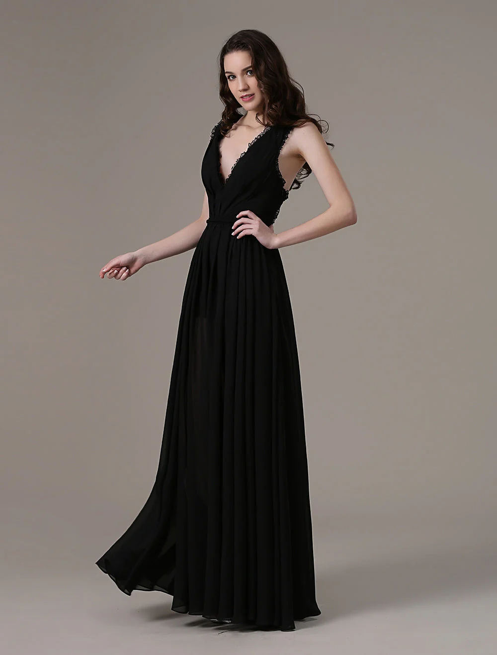 Glamorous Celebrity Dresses A Line Cut Out Elegant See Through Chiffon Festival Dress - Image 6