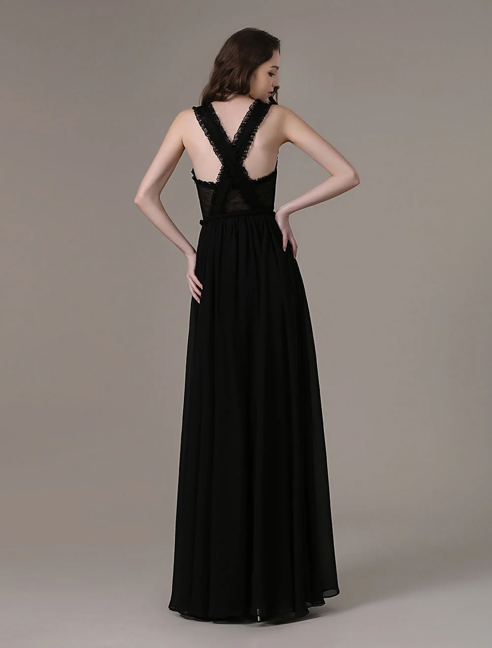 Glamorous Celebrity Dresses A Line Cut Out Elegant See Through Chiffon Festival Dress - Image 7