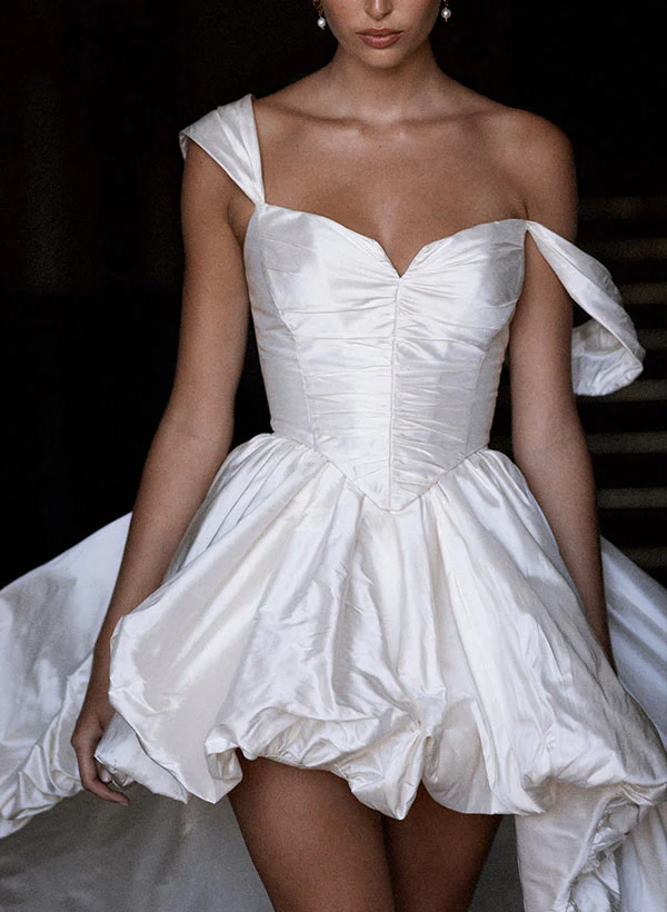 Charmeuse Wedding Dresses Chic A-line Elegant Sweetheart Sleeveless Court Train - Image 4