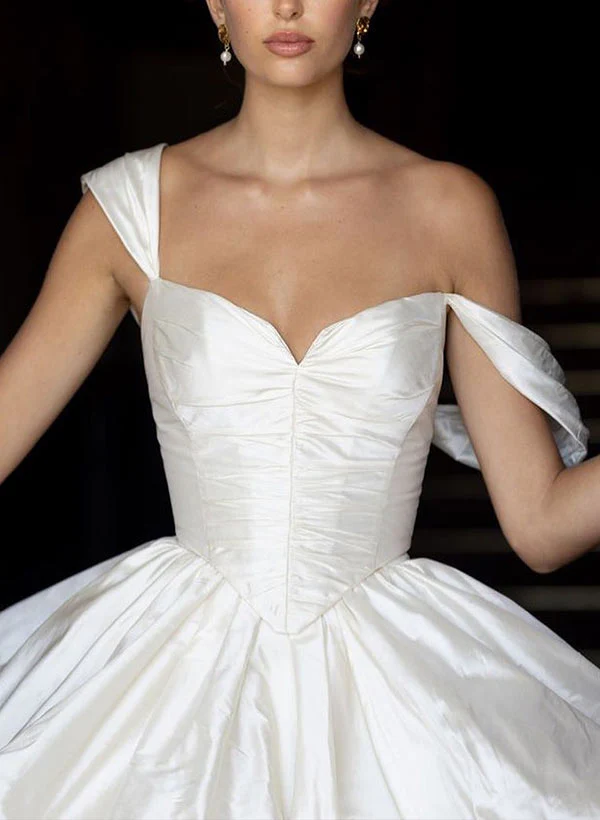 Charmeuse Wedding Dresses Chic A-line Elegant Sweetheart Sleeveless Court Train - Image 5
