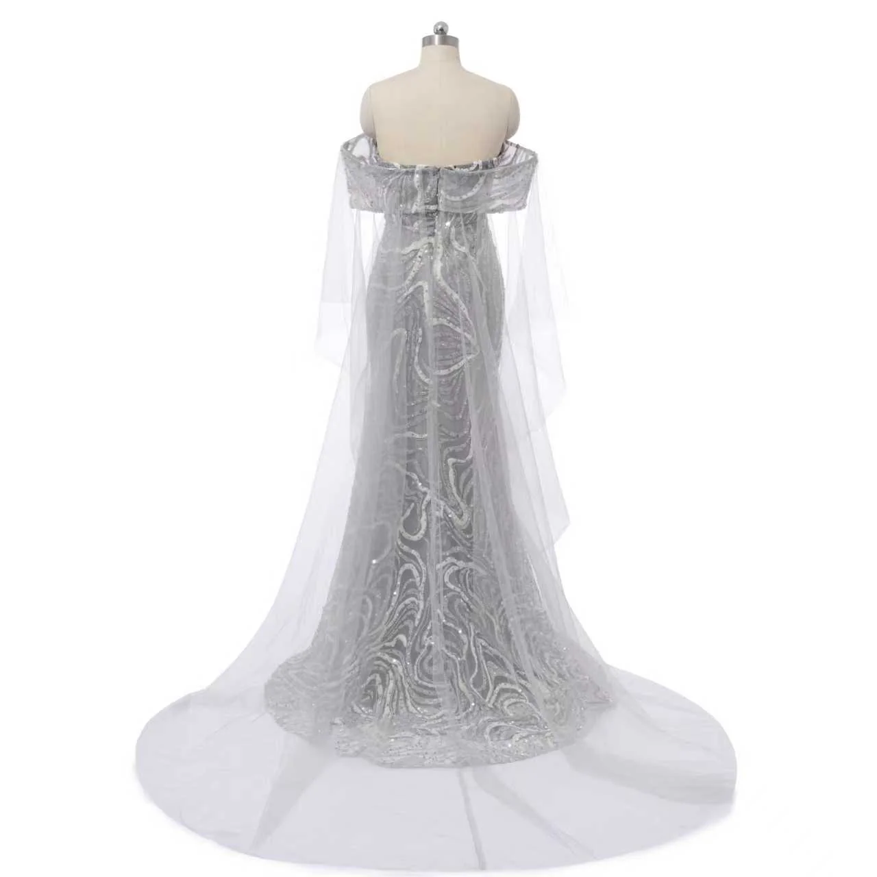Charming Asymmetrical Strapless Mermaid Prom Dresses Sheath Beads With Zipper - Image 2