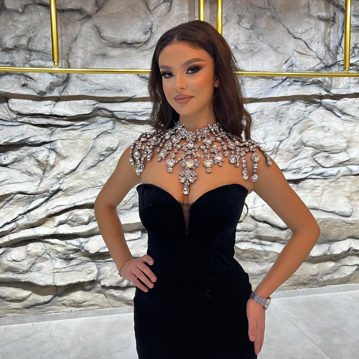 New Arrival Black Ankle-Length V-Neck Sleeveless Mermaid Prom Dresses - Image 3