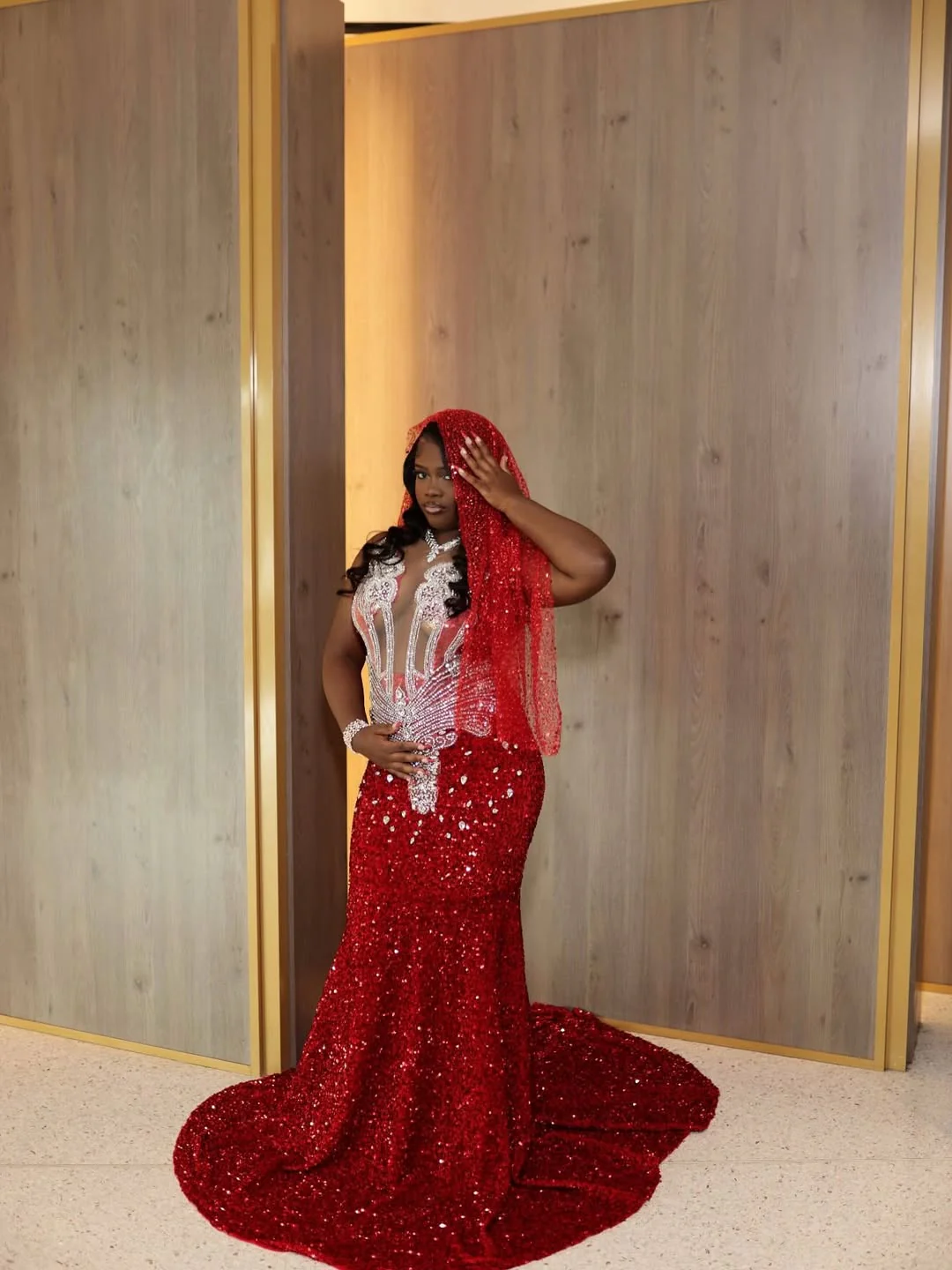 Charming Burgundy Sleeveless Sequin Prom Dresses Mermaid Sheath With Gem - Image 2