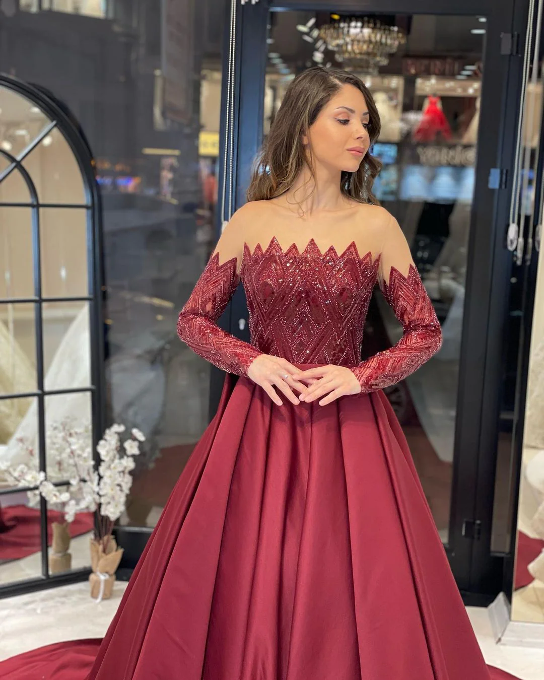New Arrival Strapless Long Sleeves Wedding Dress With Ruffles Long - Image 5