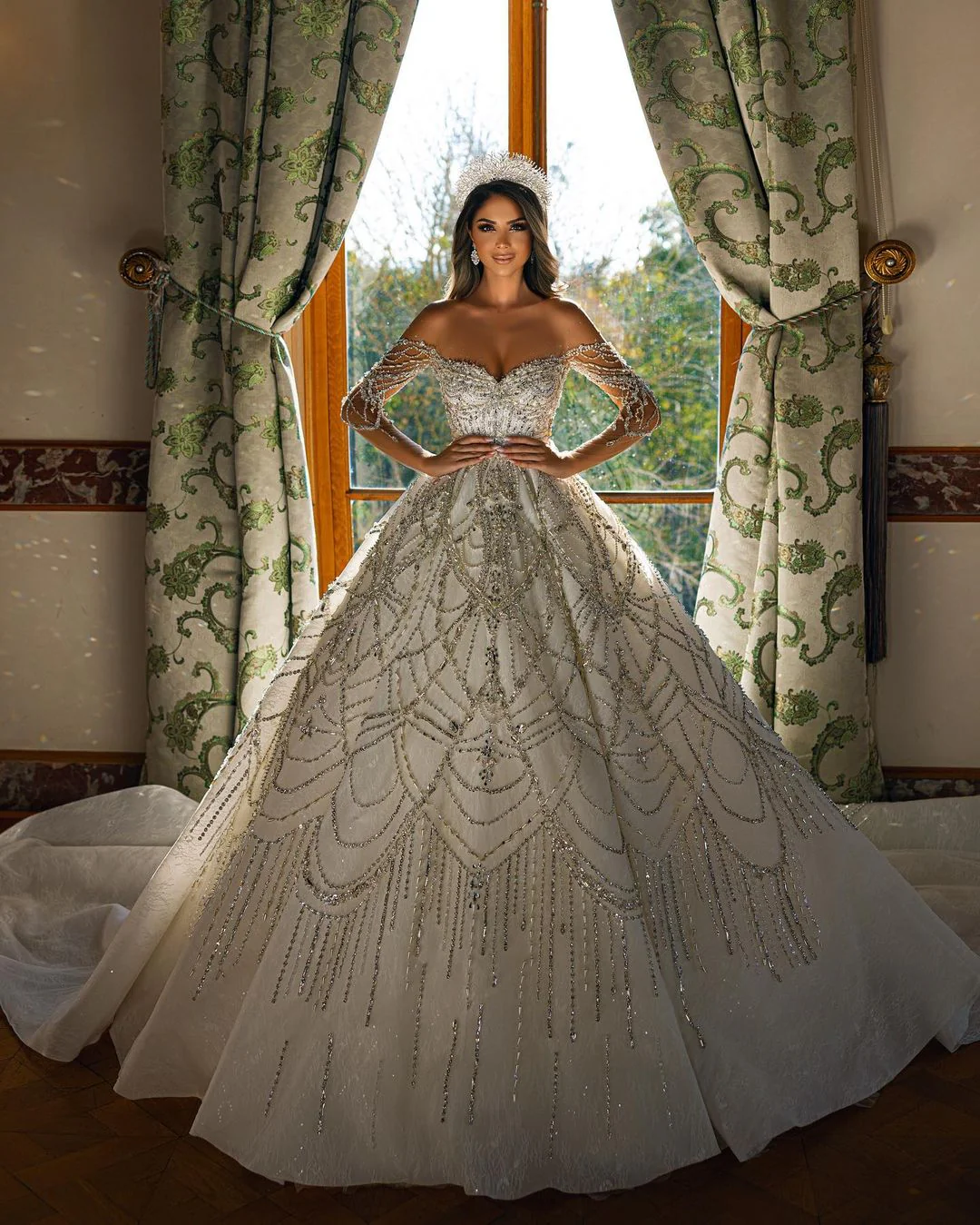 New Arrival Sweetheart Long Sleeves Lace Wedding Dress - Image 3