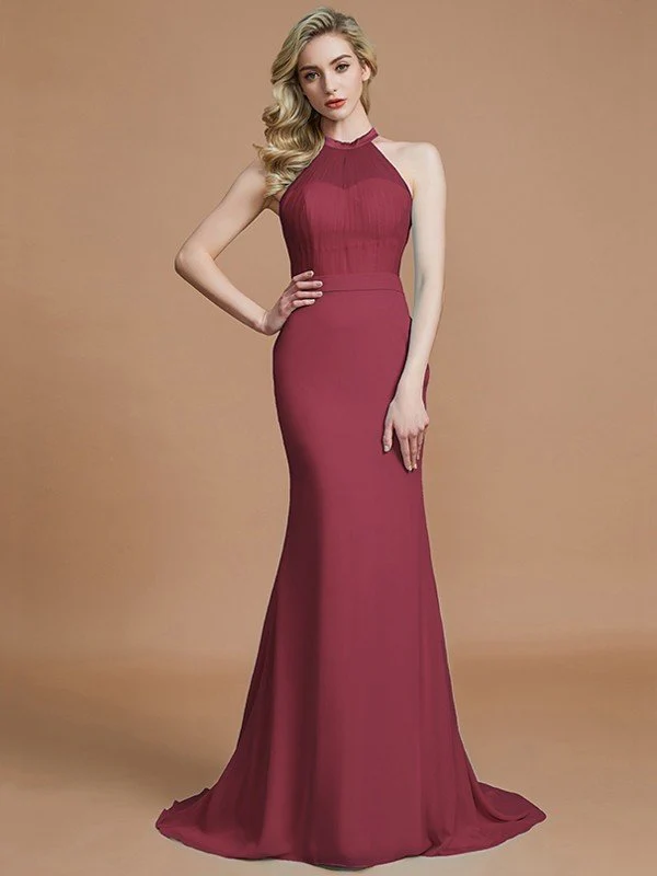 Mermaid Gorgeous Sleeveless Scoop Chiffon Bridesmaid Dresses - Image 10