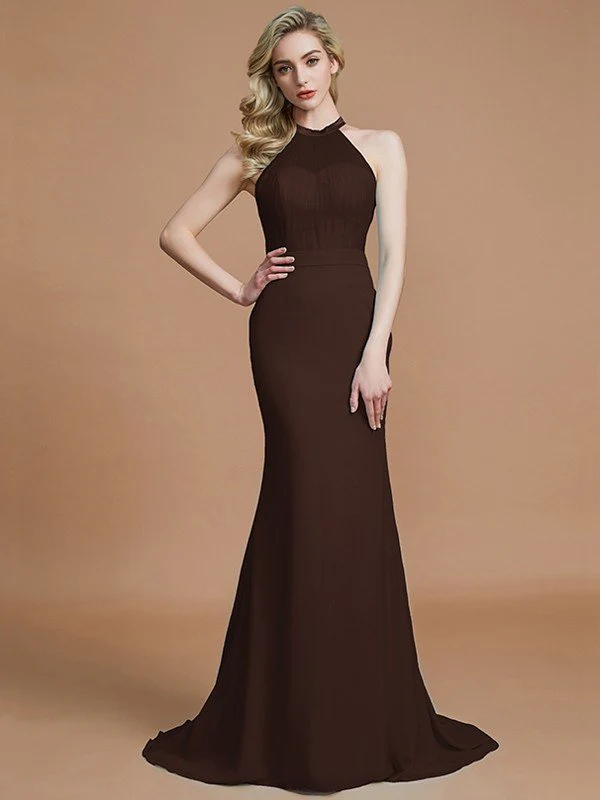 Mermaid Gorgeous Sleeveless Scoop Chiffon Bridesmaid Dresses - Image 12