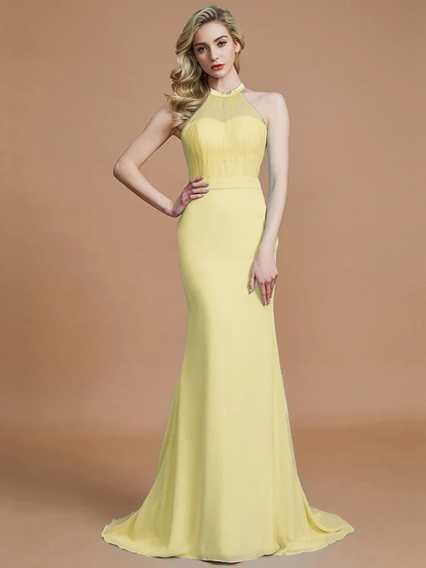 Mermaid Gorgeous Sleeveless Scoop Chiffon Bridesmaid Dresses - Image 13