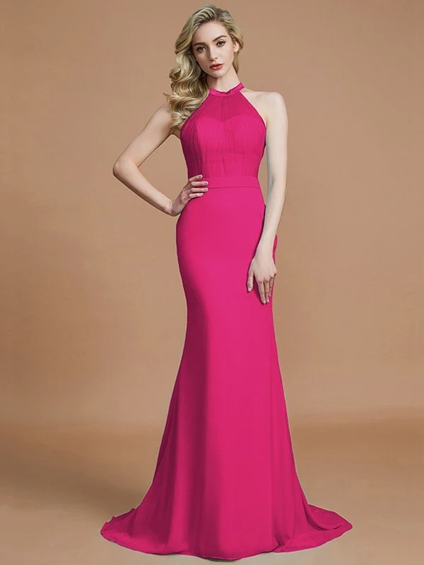 Mermaid Gorgeous Sleeveless Scoop Chiffon Bridesmaid Dresses - Image 16