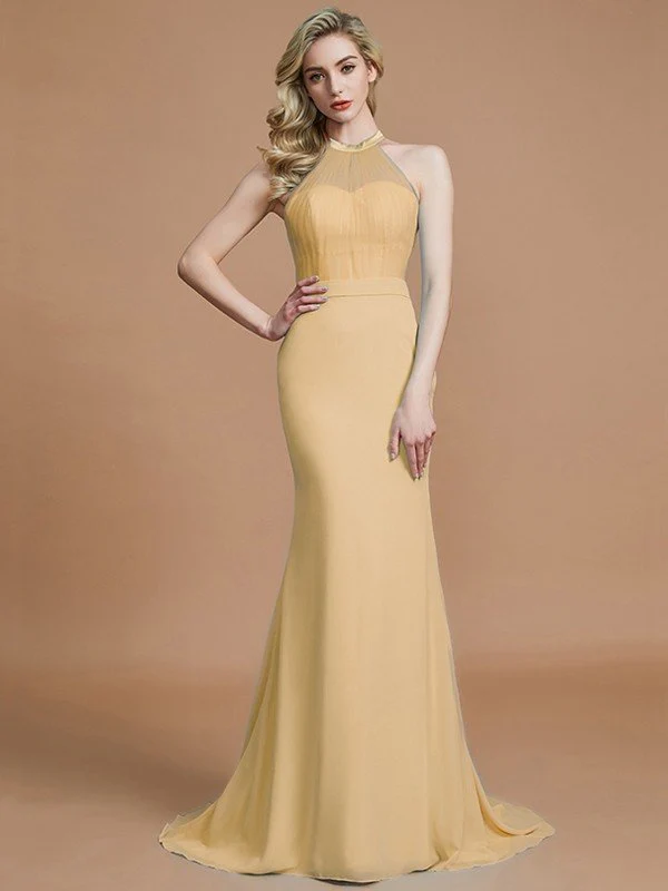 Mermaid Gorgeous Sleeveless Scoop Chiffon Bridesmaid Dresses - Image 17