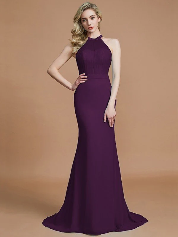 Mermaid Gorgeous Sleeveless Scoop Chiffon Bridesmaid Dresses - Image 18