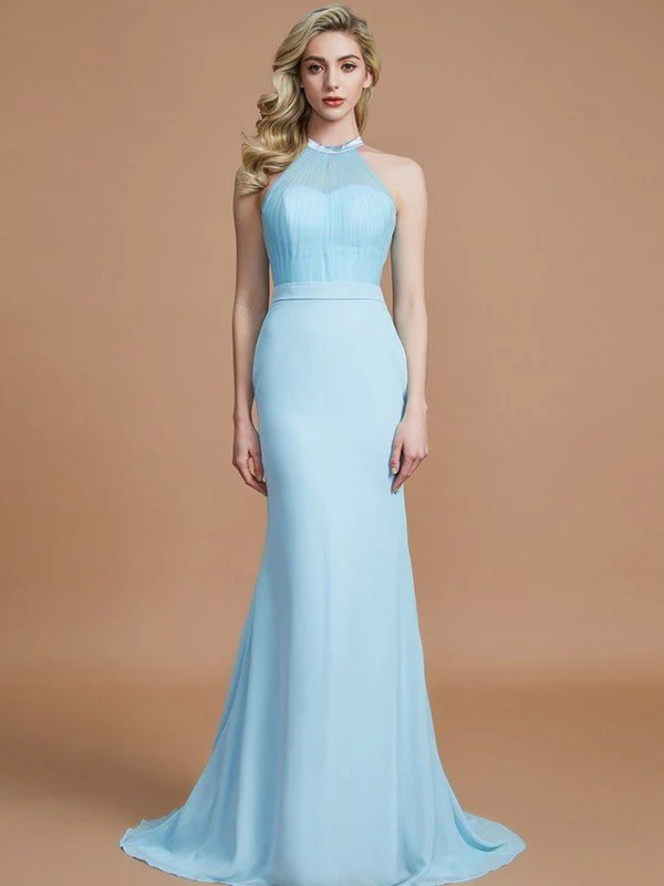 Mermaid Gorgeous Sleeveless Scoop Chiffon Bridesmaid Dresses - Image 2