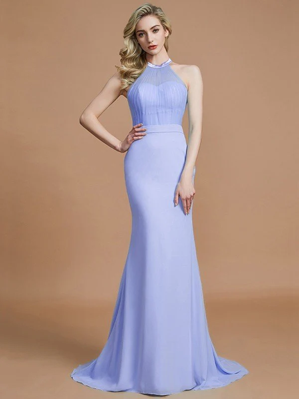 Mermaid Gorgeous Sleeveless Scoop Chiffon Bridesmaid Dresses - Image 22