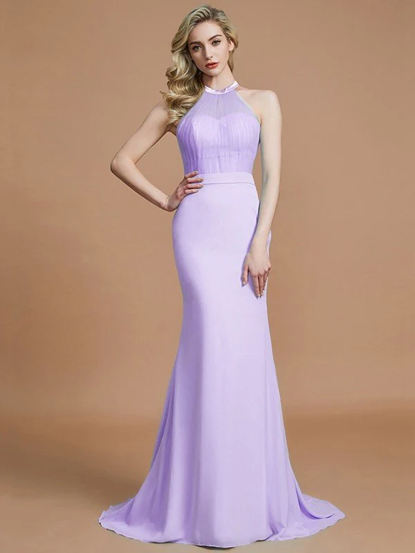 Mermaid Gorgeous Sleeveless Scoop Chiffon Bridesmaid Dresses - Image 24
