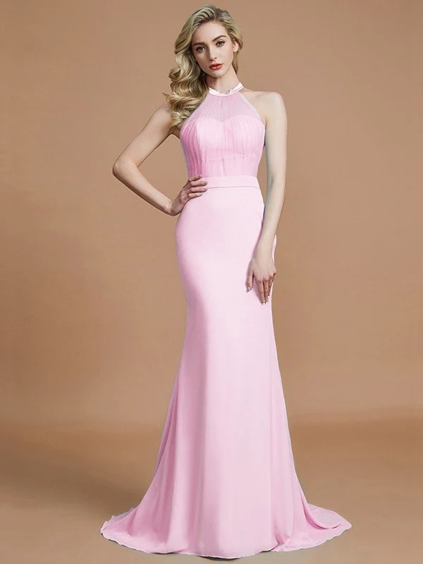 Mermaid Gorgeous Sleeveless Scoop Chiffon Bridesmaid Dresses - Image 27