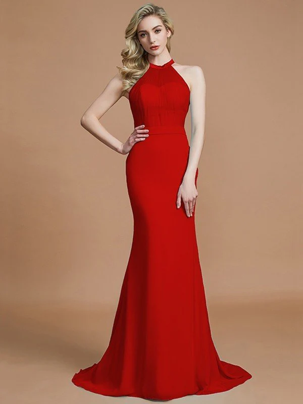 Mermaid Gorgeous Sleeveless Scoop Chiffon Bridesmaid Dresses - Image 28