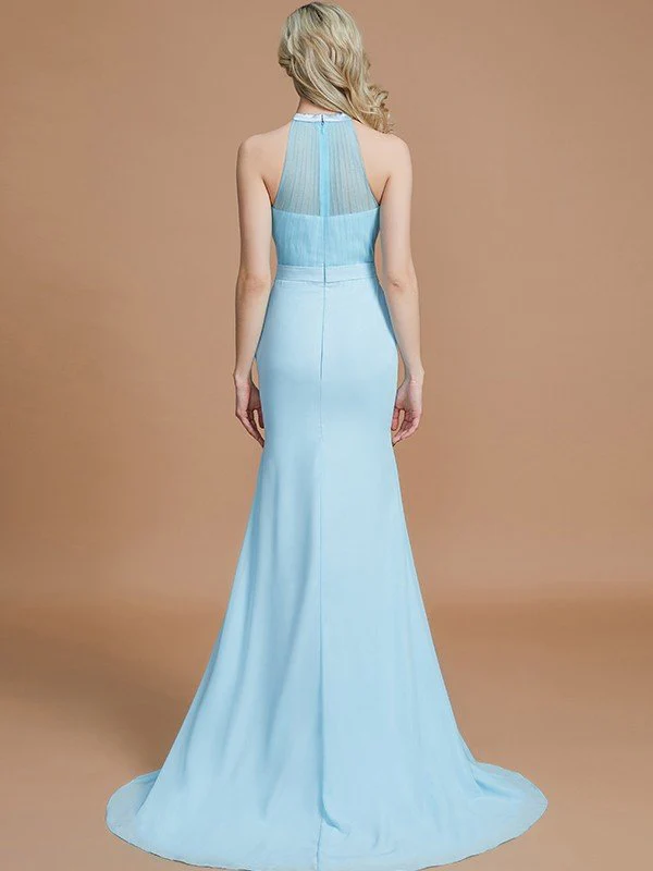 Mermaid Gorgeous Sleeveless Scoop Chiffon Bridesmaid Dresses - Image 35