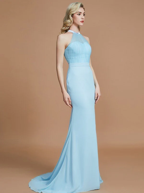 Mermaid Gorgeous Sleeveless Scoop Chiffon Bridesmaid Dresses - Image 5