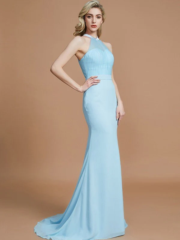 Mermaid Gorgeous Sleeveless Scoop Chiffon Bridesmaid Dresses - Image 6