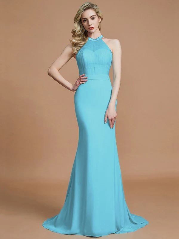 Mermaid Gorgeous Sleeveless Scoop Chiffon Bridesmaid Dresses - Image 8