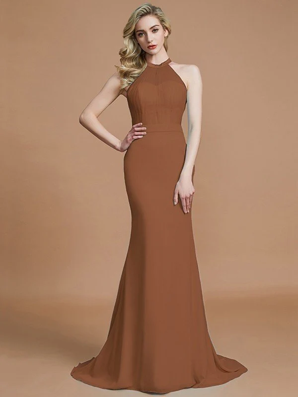 Mermaid Gorgeous Sleeveless Scoop Chiffon Bridesmaid Dresses - Image 9