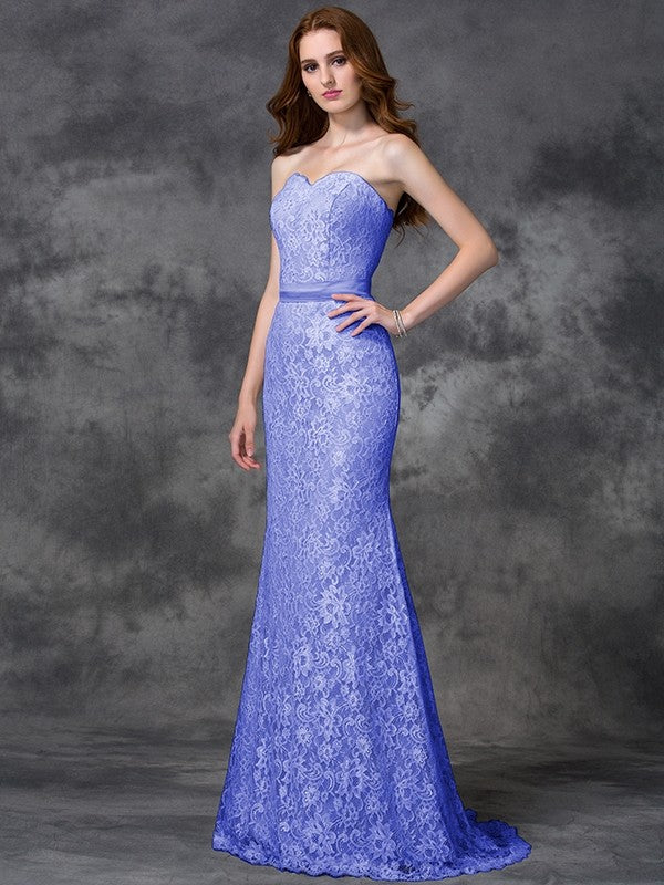Mermaid Gorgeous Sweetheart Applique Sleeveless Long Satin Bridesmaid Dresses - Image 18