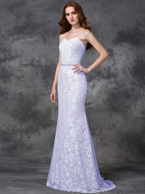 Mermaid Gorgeous Sweetheart Applique Sleeveless Long Satin Bridesmaid Dresses - Image 29