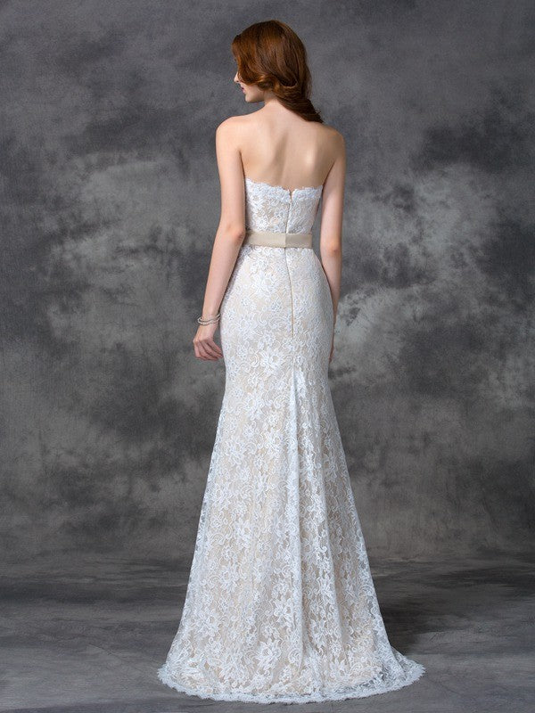 Mermaid Gorgeous Sweetheart Applique Sleeveless Long Satin Bridesmaid Dresses - Image 30