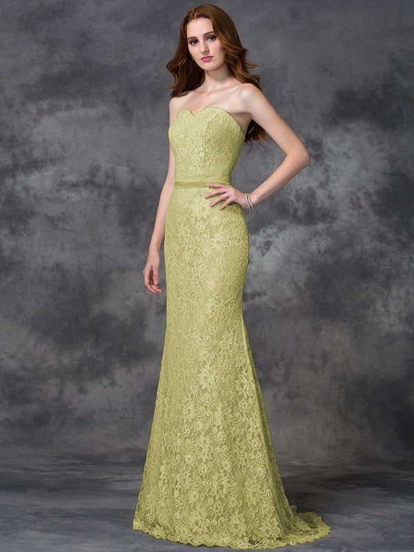 Mermaid Gorgeous Sweetheart Applique Sleeveless Long Satin Bridesmaid Dresses - Image 8