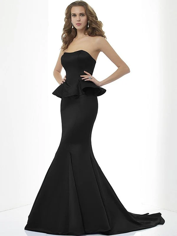 Mermaid Gorgeous Sweetheart Sleeveless Long Satin Bridesmaid Dresses - Image 3