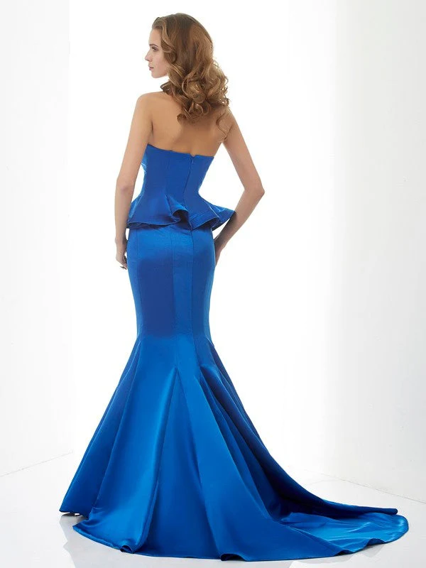 Mermaid Gorgeous Sweetheart Sleeveless Long Satin Bridesmaid Dresses - Image 30